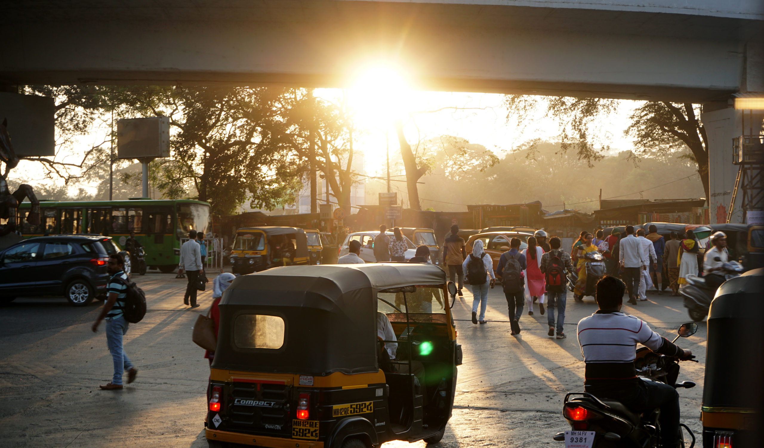 Crowded Pune City Street 