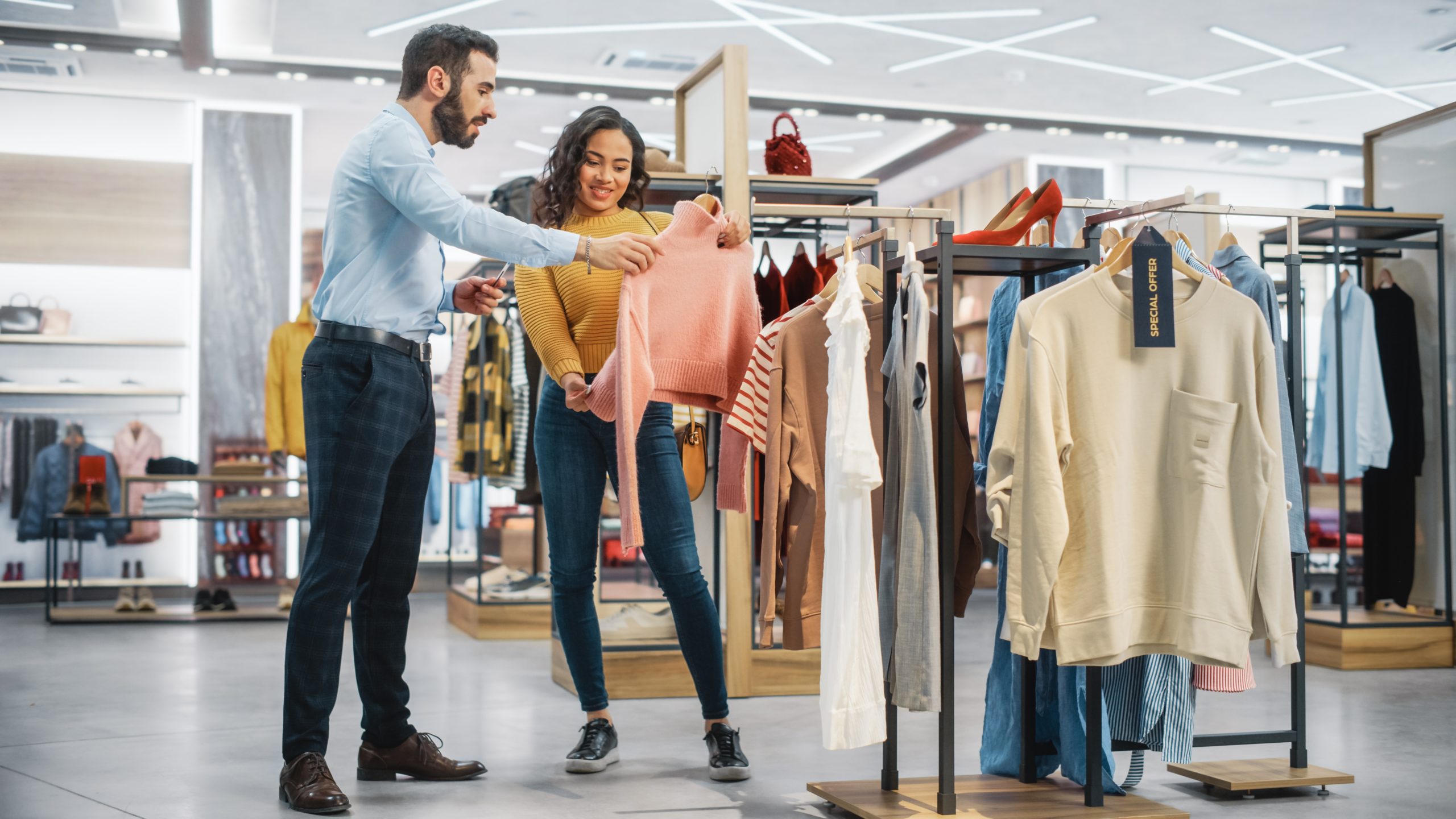 Young Professional Selecting Clothing options